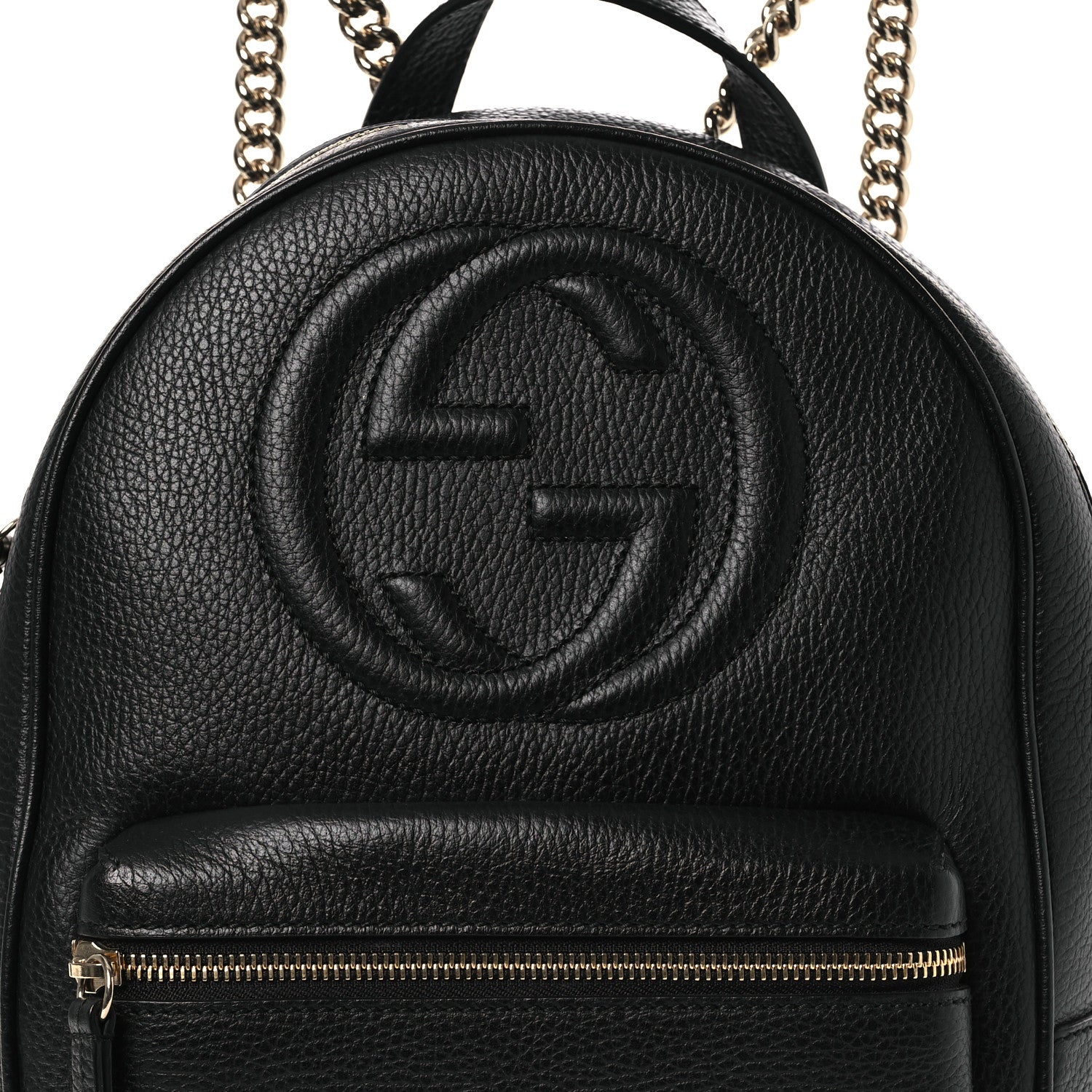 Gucci Pebbled Calfskin Soho Chain Backpack Black 7 of 9