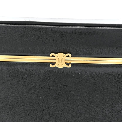 Celine Glossy Lambskin Vanity Frame Rectangle Bag Black 8 of 10
