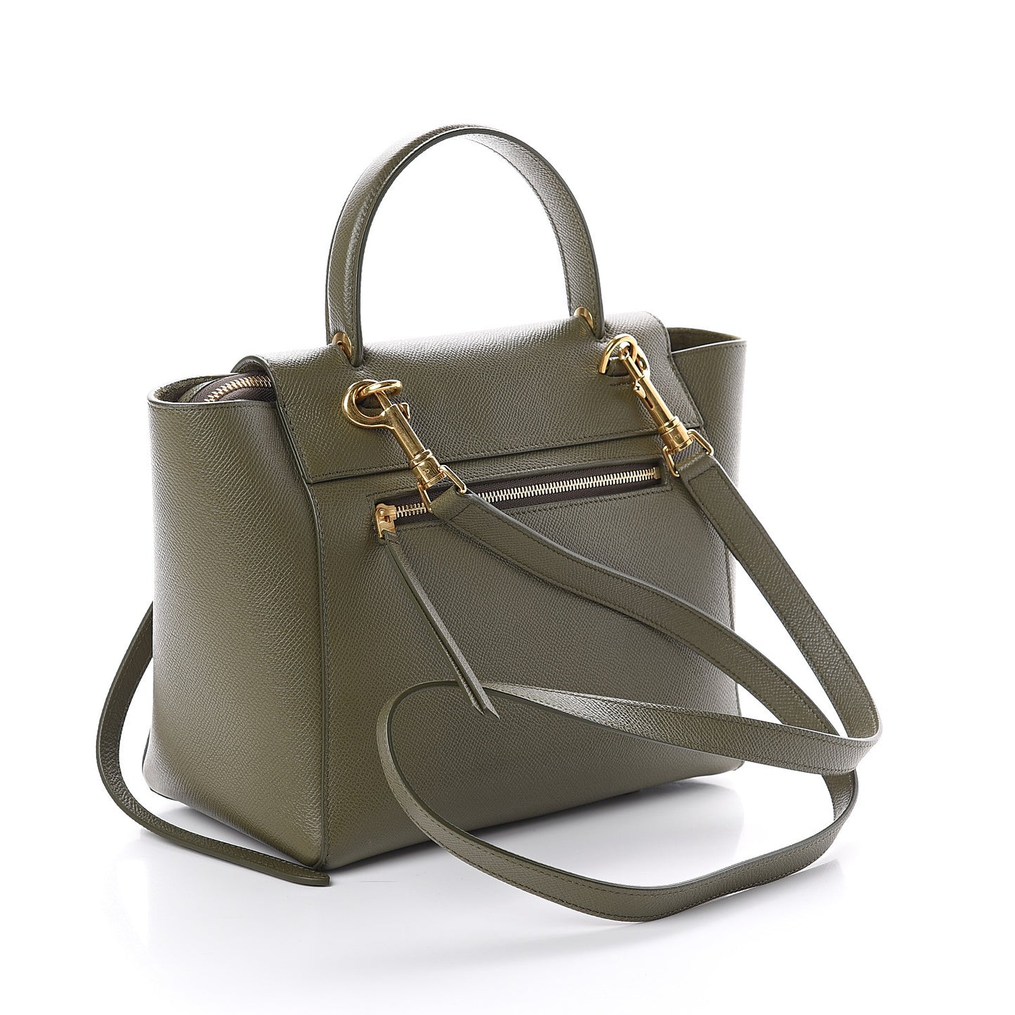 Grained Calfskin Micro Belt Bag Army Green