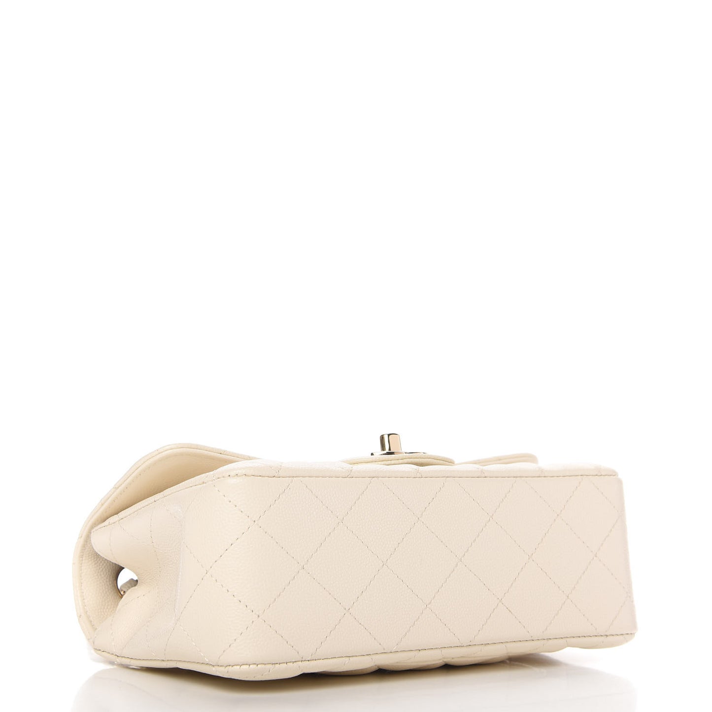 Caviar Quilted Mini Rectangular Flap White