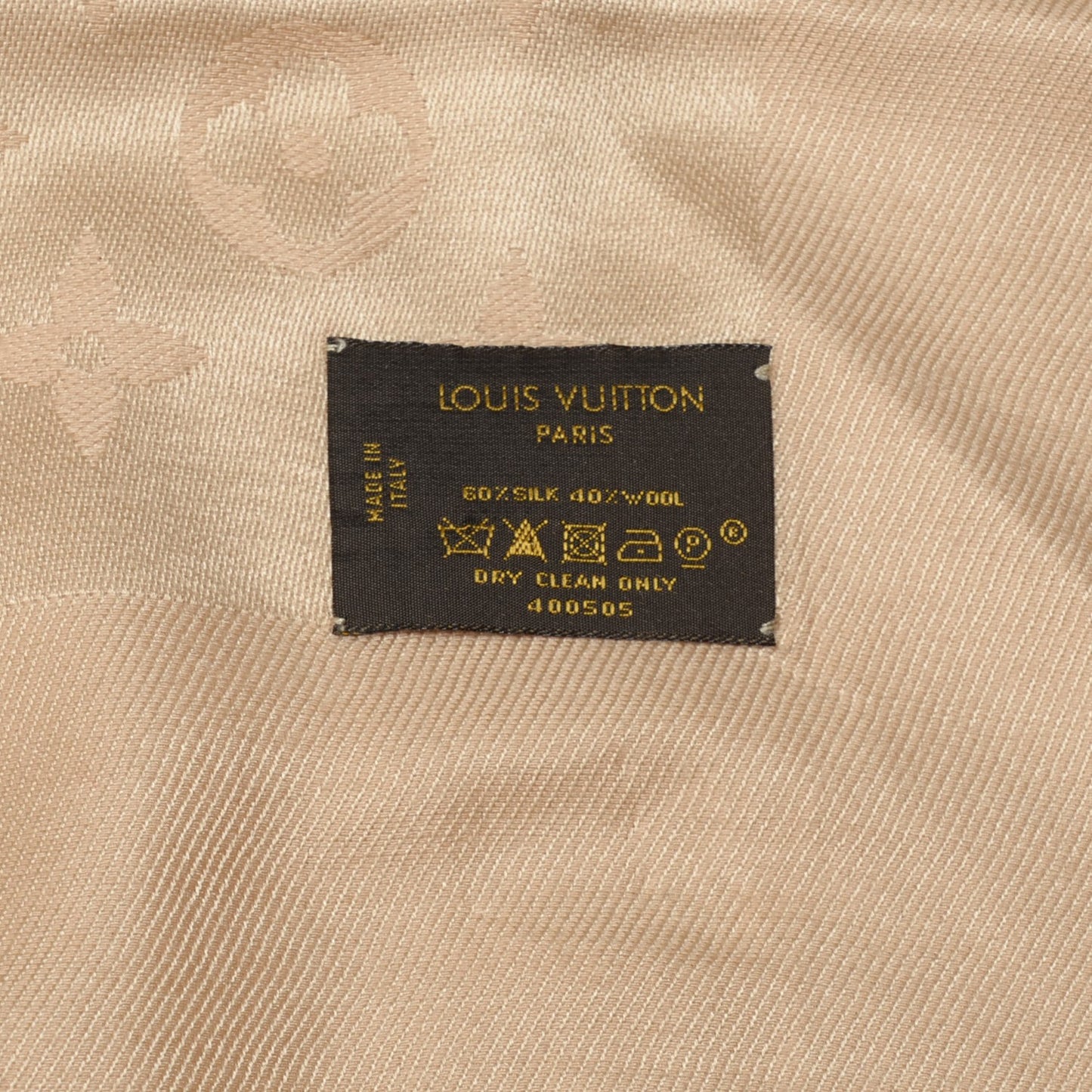 Wool Silk Monogram Shawl Dune