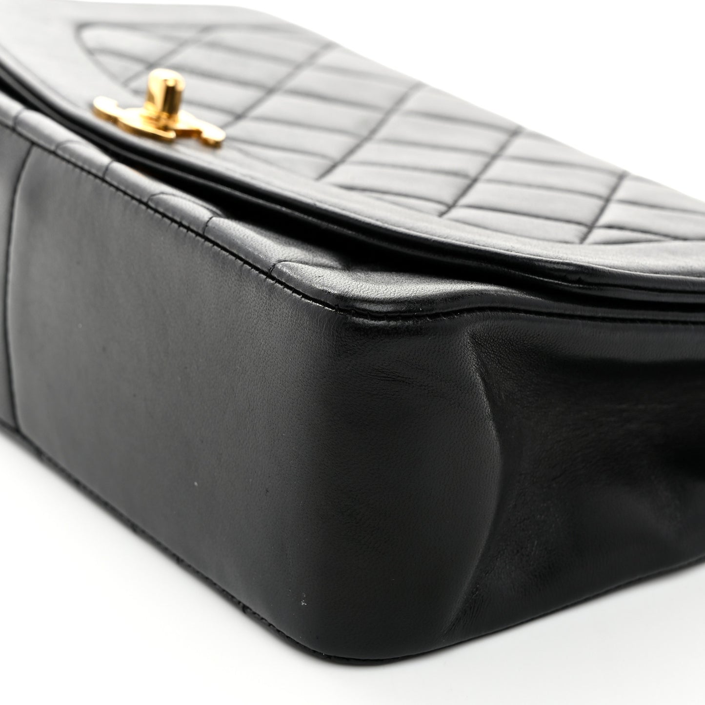 Lambskin Quilted Small Single Flap Black