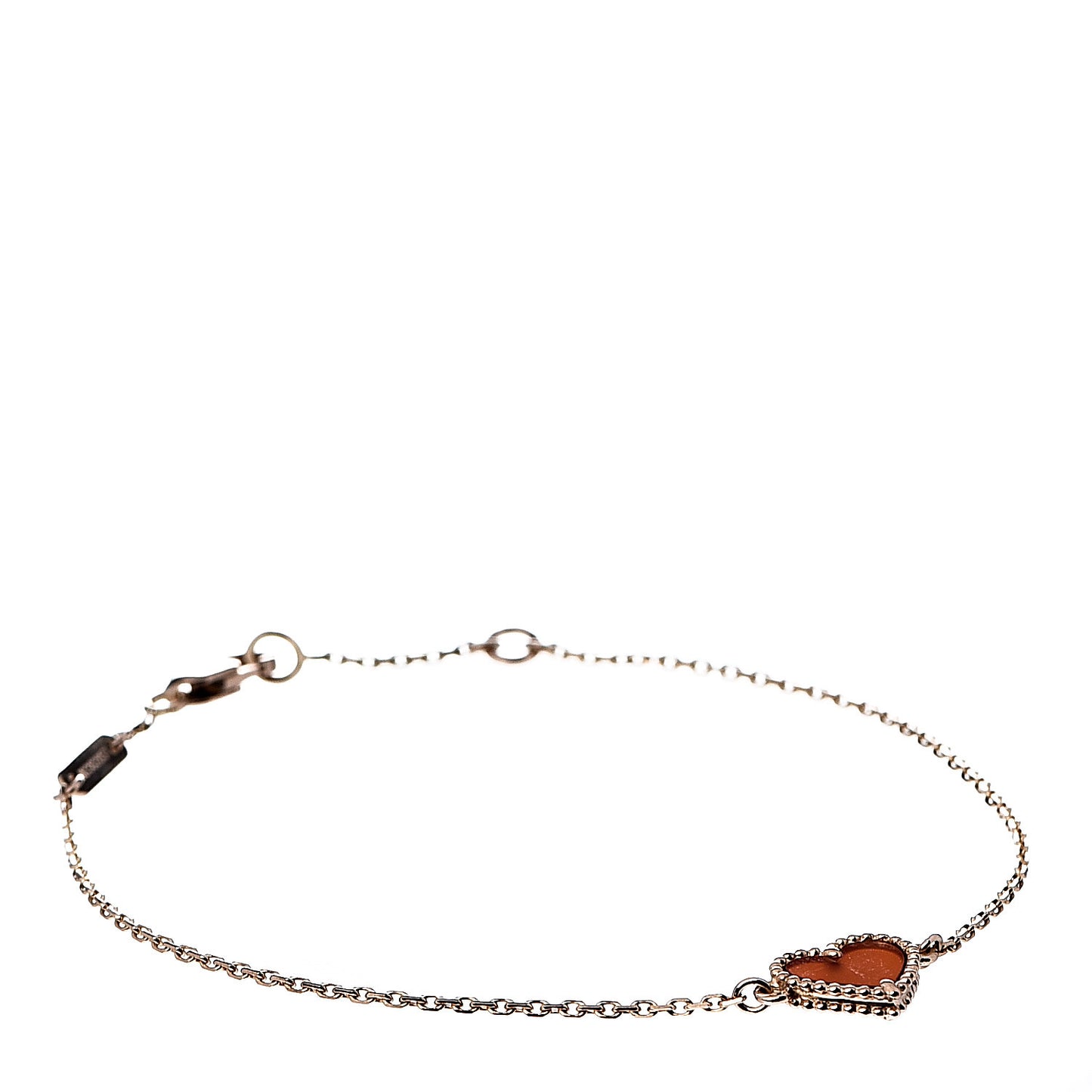18K Rose Gold Carnelian Sweet Alhambra Heart Bracelet