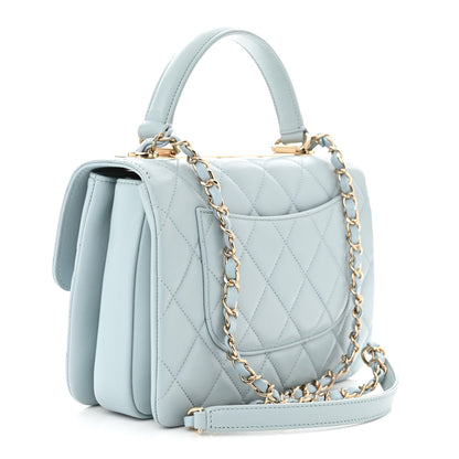 Chanel Lambskin Quilted Small Trendy CC Flap Dual Handle Bag Light Blue 3 of 10