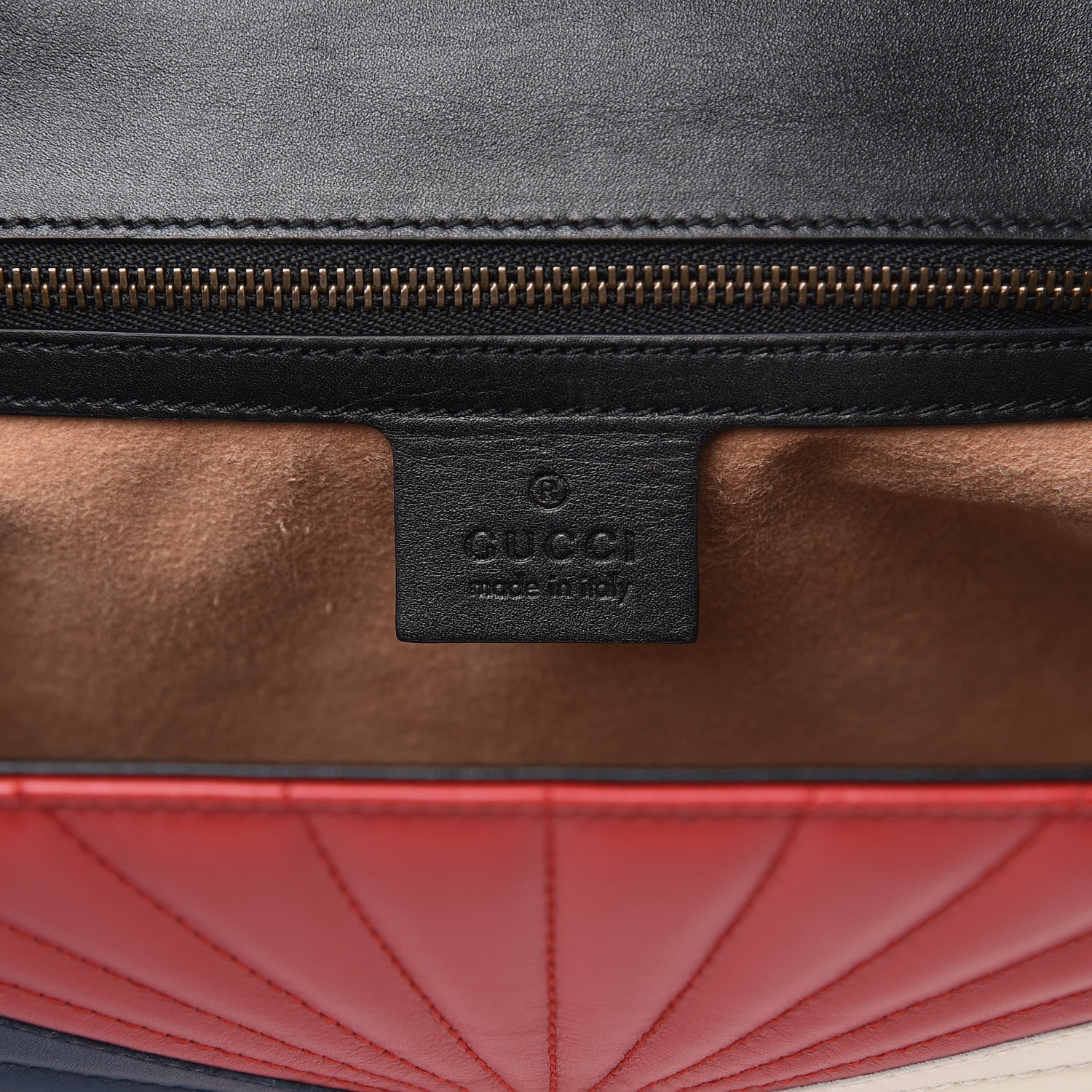 Gucci Calfskin Bamboo Trapuntata Queen Margaret Top Handle Bag Blue Agata Hibiscus Red Mystic White Sugar Pink 6 of 15
