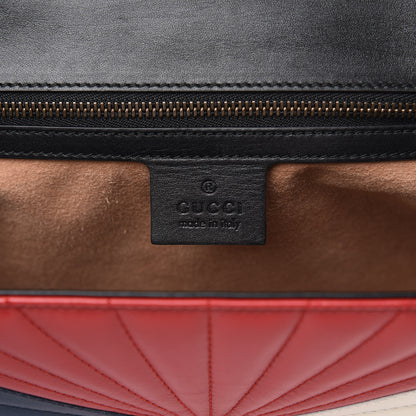 Gucci Calfskin Bamboo Trapuntata Queen Margaret Top Handle Bag Blue Agata Hibiscus Red Mystic White Sugar Pink 6 of 15