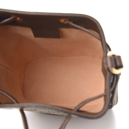 Gucci GG Supreme Monogram Web Mini Ophidia Bucket Bag Brown 5 of 10