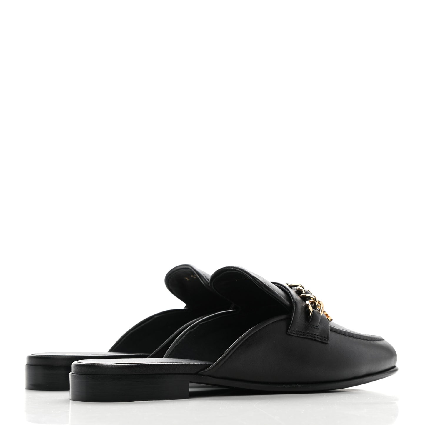 Lambskin Chain CC Mules 36.5 Black
