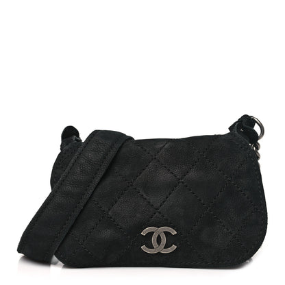Chanel Bullskin Suede Small Highlander Messenger Flap Black 1 of 11