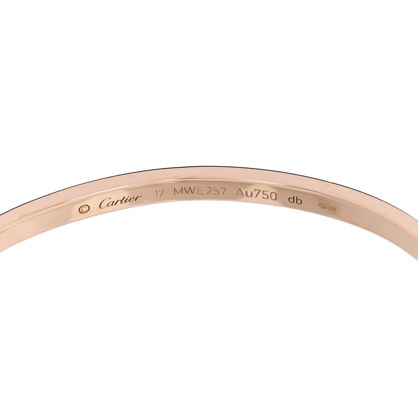 18K Pink Gold 6 Diamond Small LOVE Bracelet 17