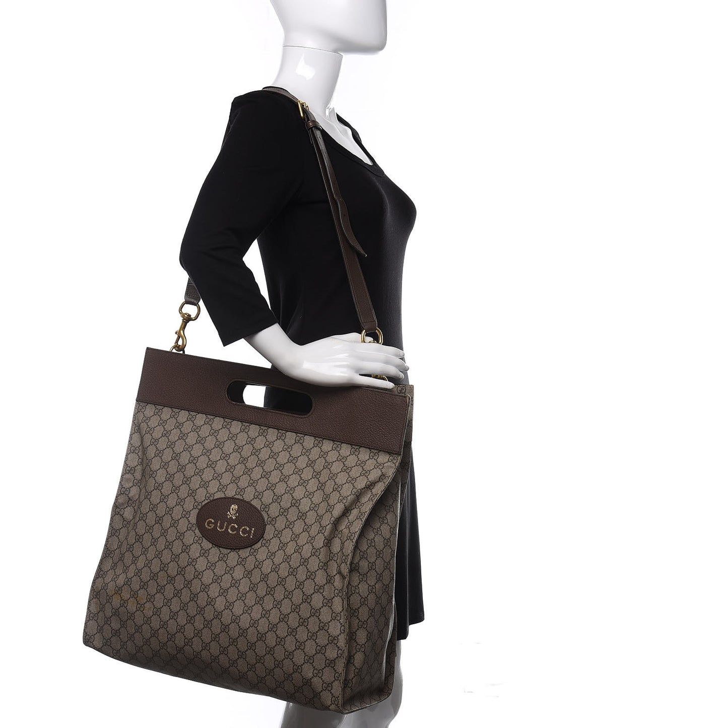 Soft GG Supreme Monogram Slip Handle Vertical Tote Beige New Acero