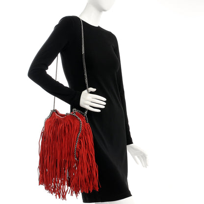 Stella McCartney Shaggy Deer Fringe Mini Falabella Tote Cherry 2 of 8