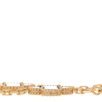 Van Cleef & Arpels 18K Yellow Gold Blue Agate 5 Motifs Vintage Alhambra Bracelet 3 of 4