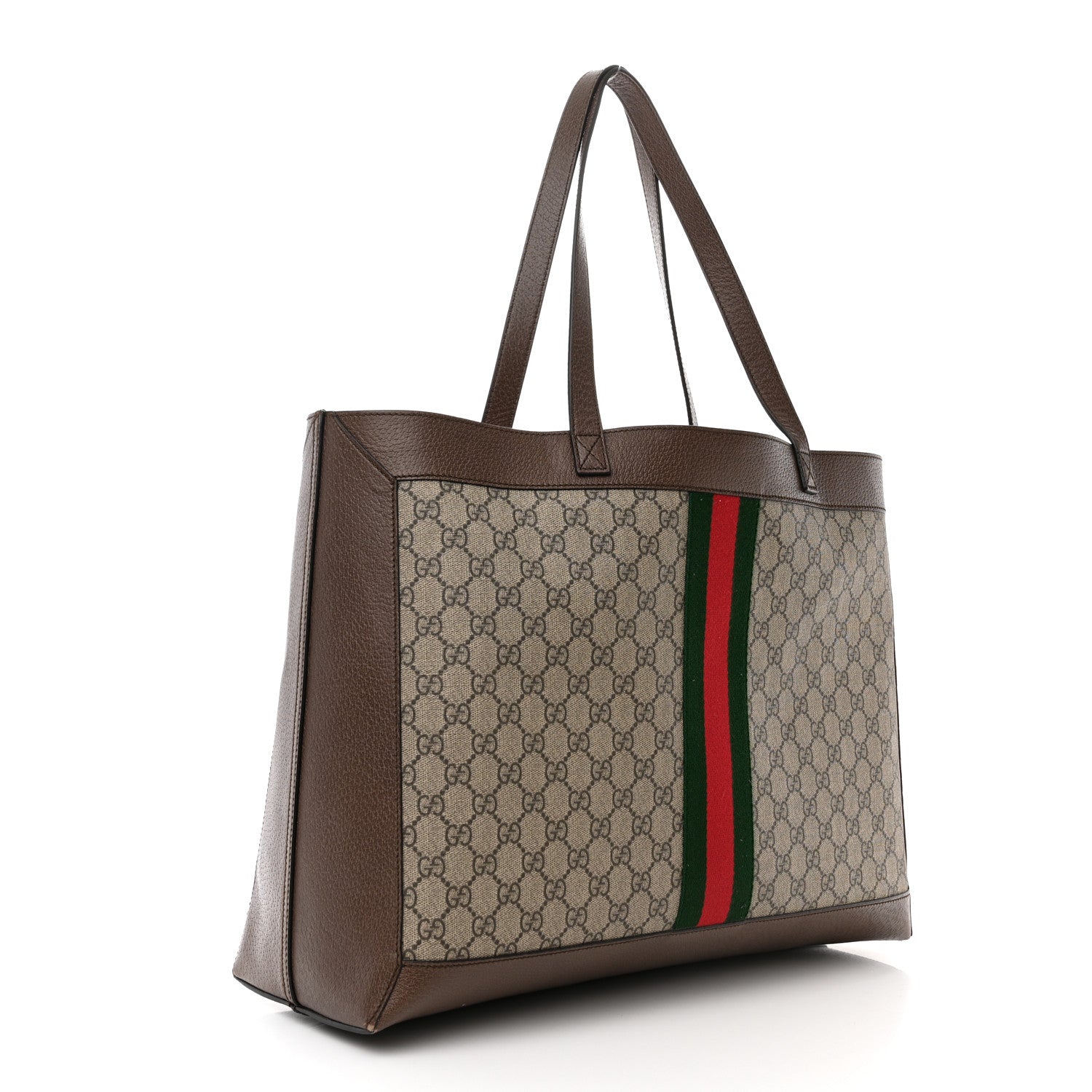 Gucci GG Supreme Monogram Web Ophidia Tote Brown 4 of 11