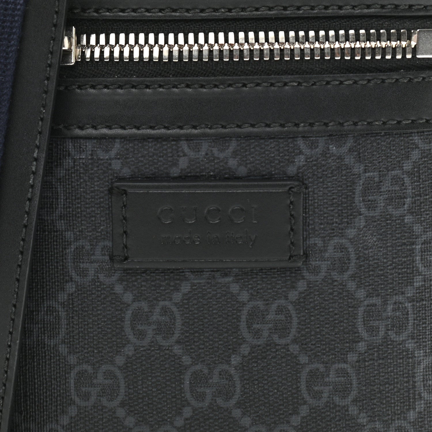 Gucci GG Supreme Monogram Appia Calfskin Web Small Camera Messenger Bag Black Grey 8 of 10