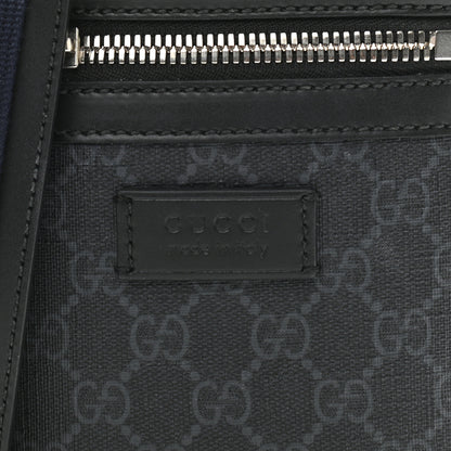 Gucci GG Supreme Monogram Appia Calfskin Web Small Camera Messenger Bag Black Grey 8 of 10