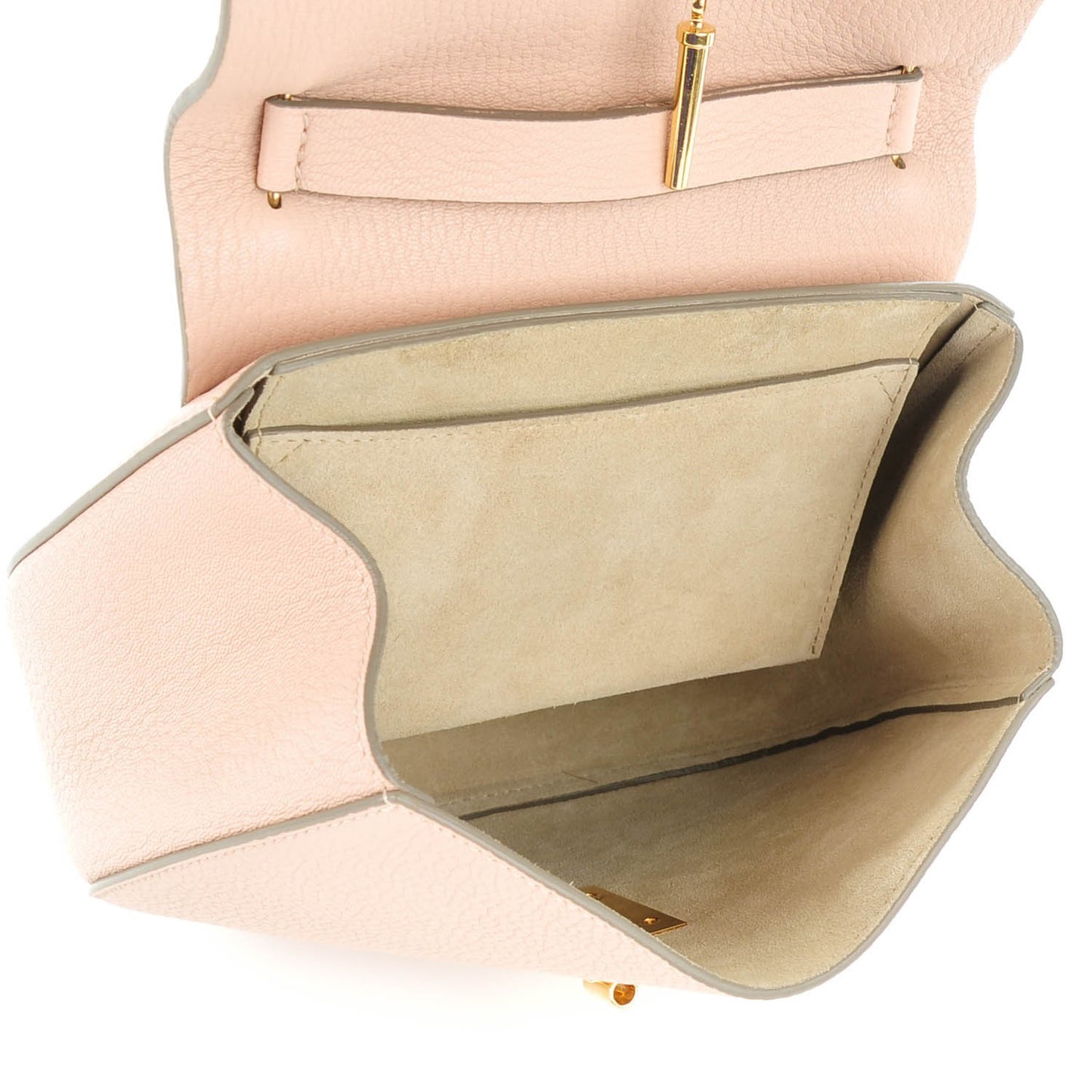 Grained Calfskin Medium Drew Shoulder Bag Cement Pink