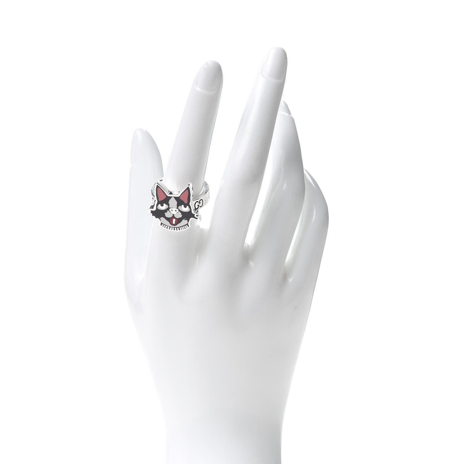 Gucci Sterling Silver Enamel Bosco Ring 58 8.25 2 of 6