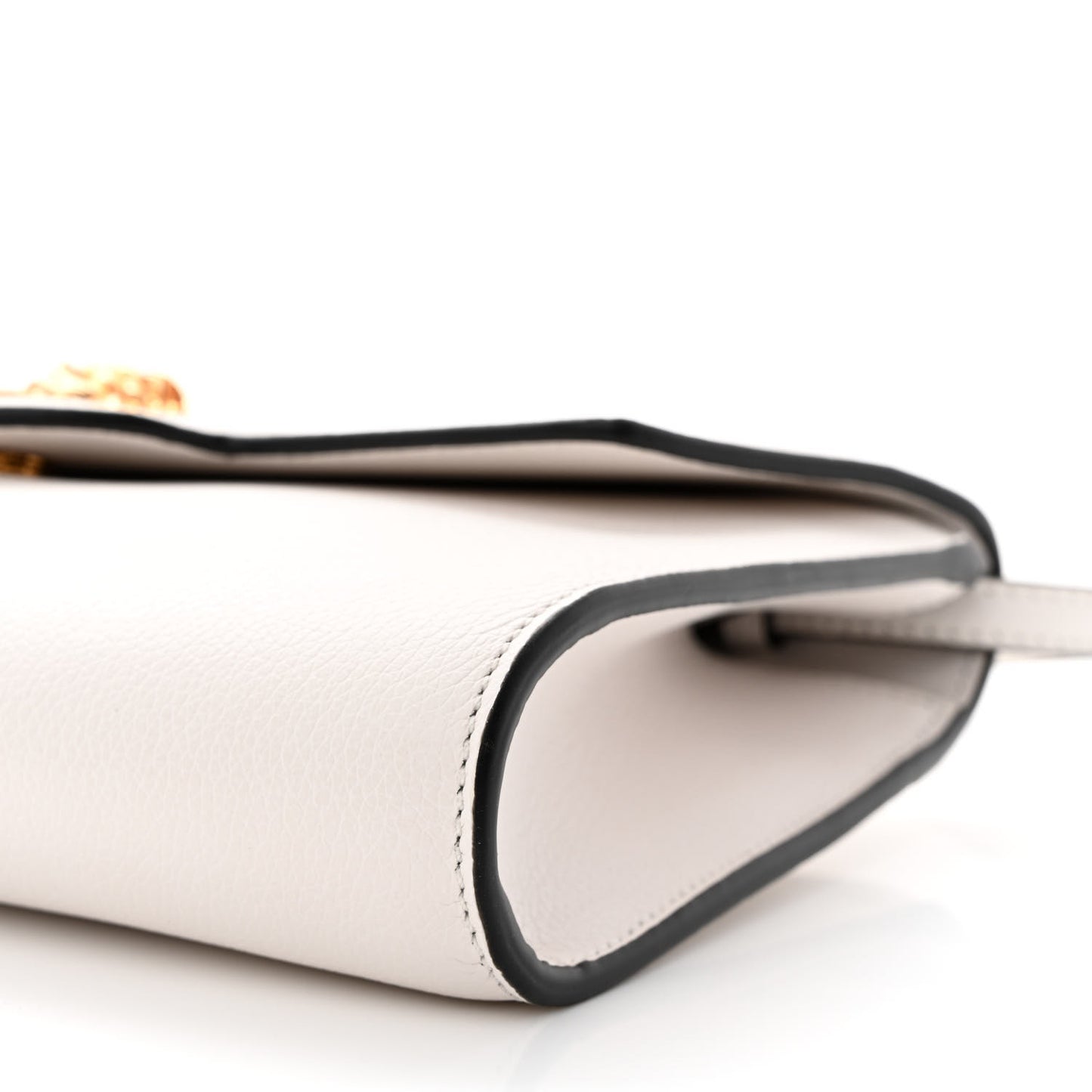 Grained Calfskin La Medusa Crossbody Bag White