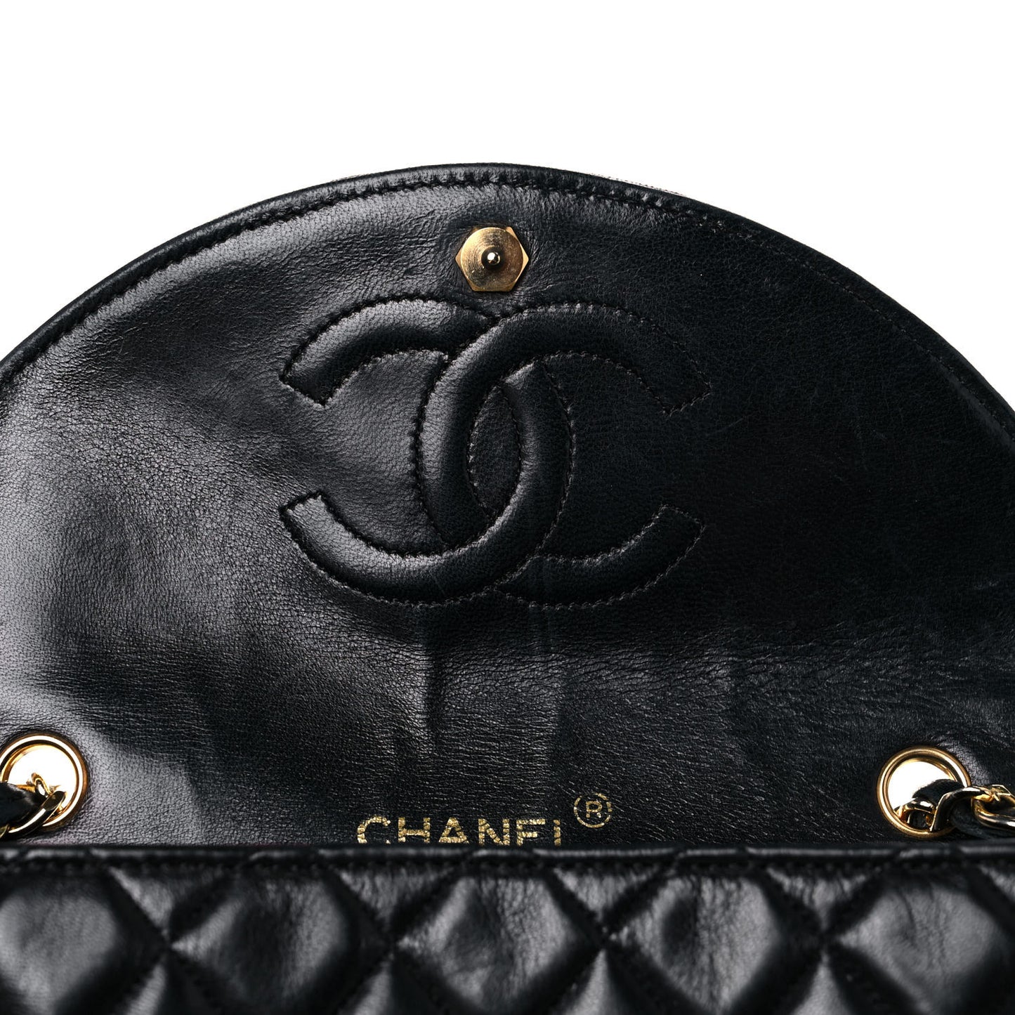 Lambskin Quilted Small Single Flap Black
