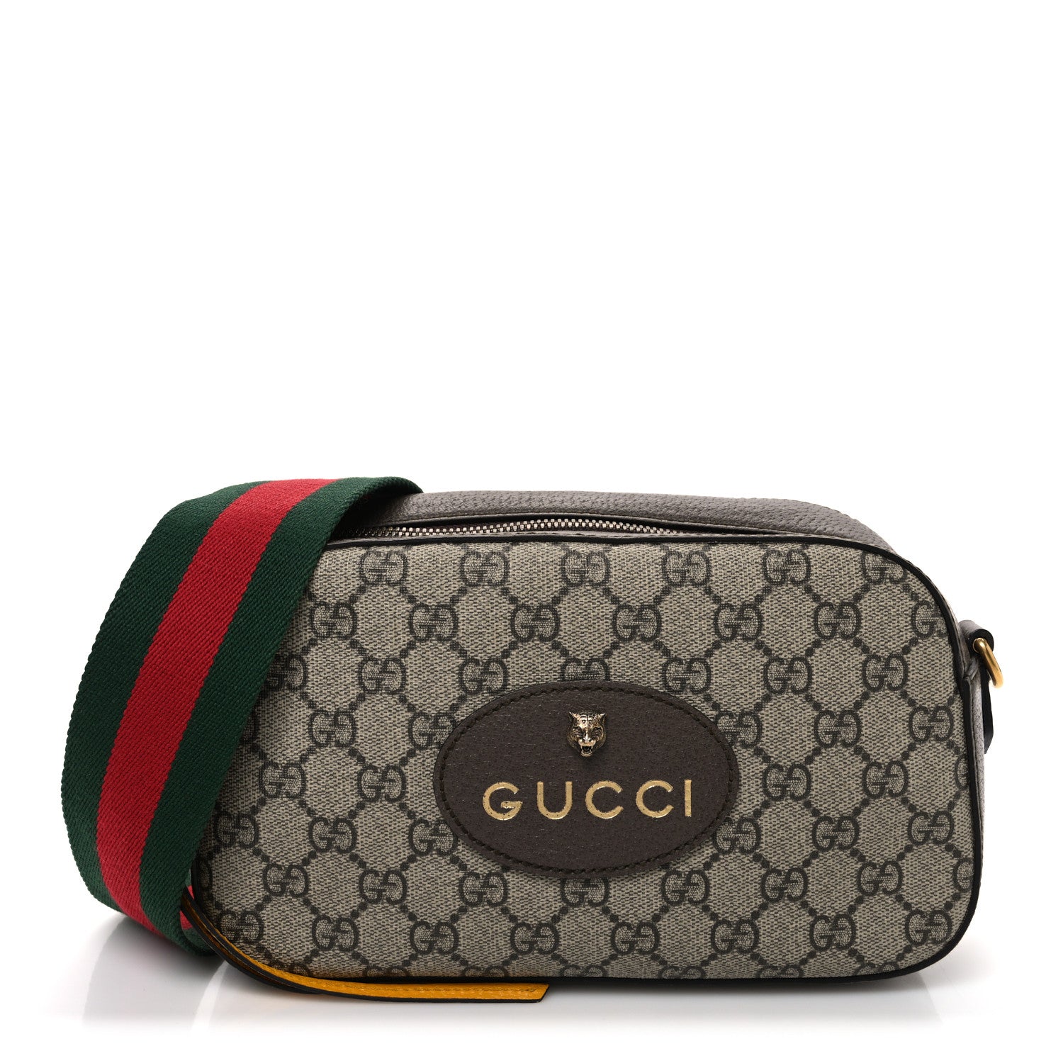 Gucci GG Supreme Monogram Web Neo Vintage Shoulder Bag Beige New Acero Crop 1 of 11