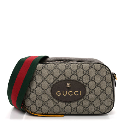 Gucci GG Supreme Monogram Web Neo Vintage Shoulder Bag Beige New Acero Crop 1 of 11