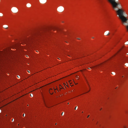 Chanel Caviar Perforated Drawstring CC Bag Black Orange 8 of 10