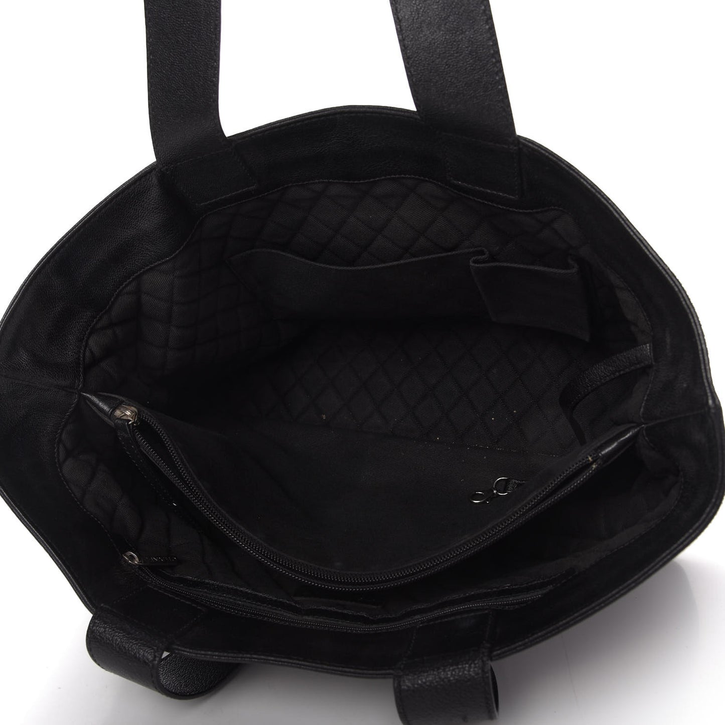 Goatskin Perforated Large CC Tote Black