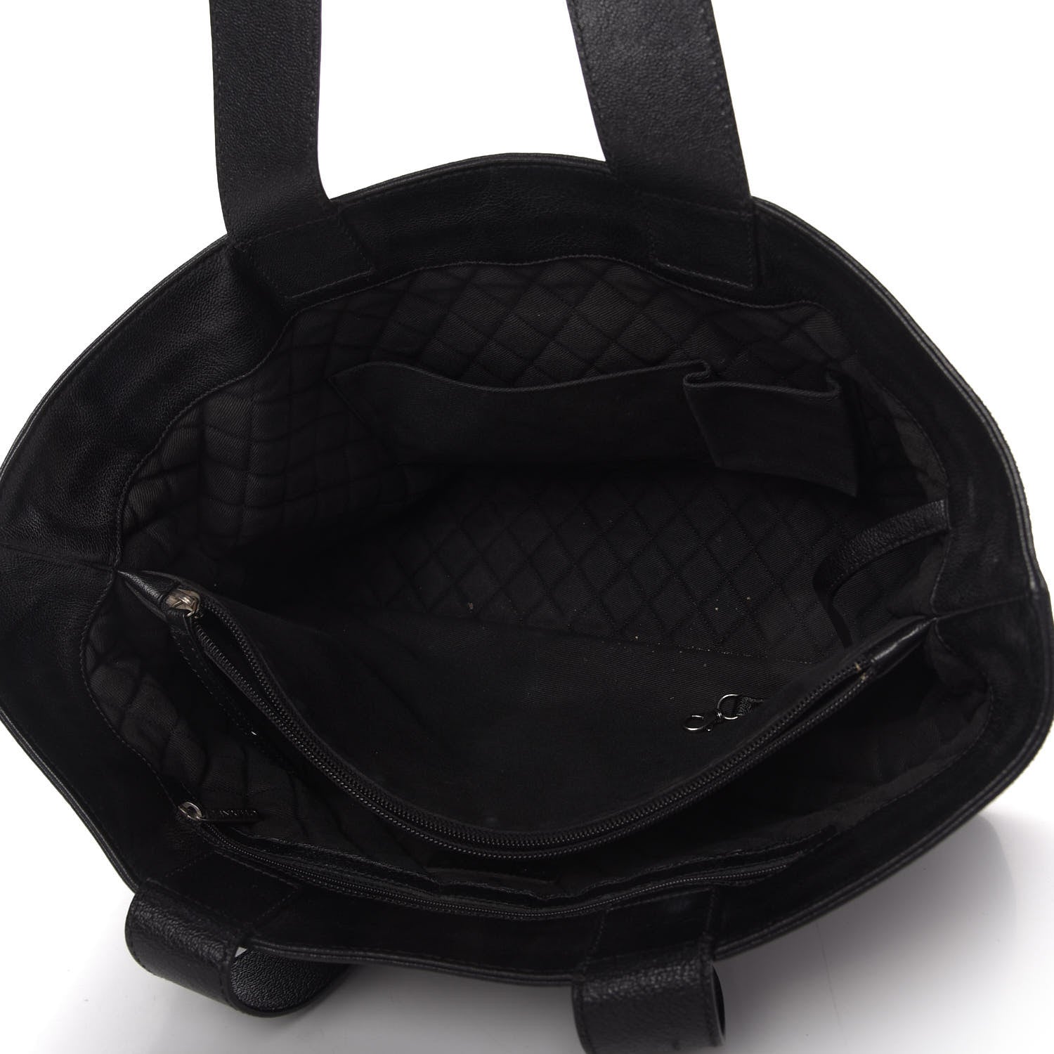 Chanel Goatskin Perforated Large CC Tote Black 5 of 10