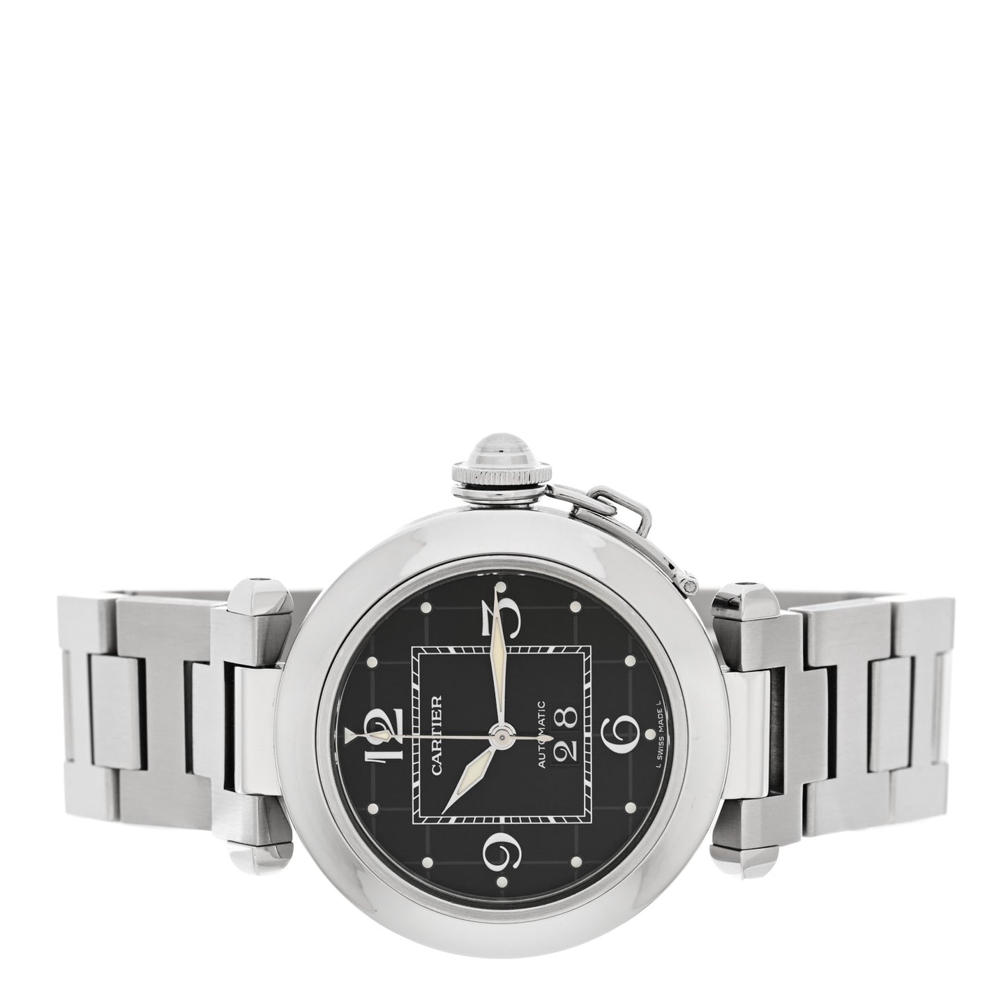 Stainless Steel 35mm Pasha C Big Date Automatic Watch Black