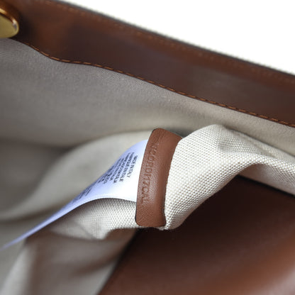 Burberry Calfskin Canvas Medium Society Tote Natural Malt Brown 9 of 10