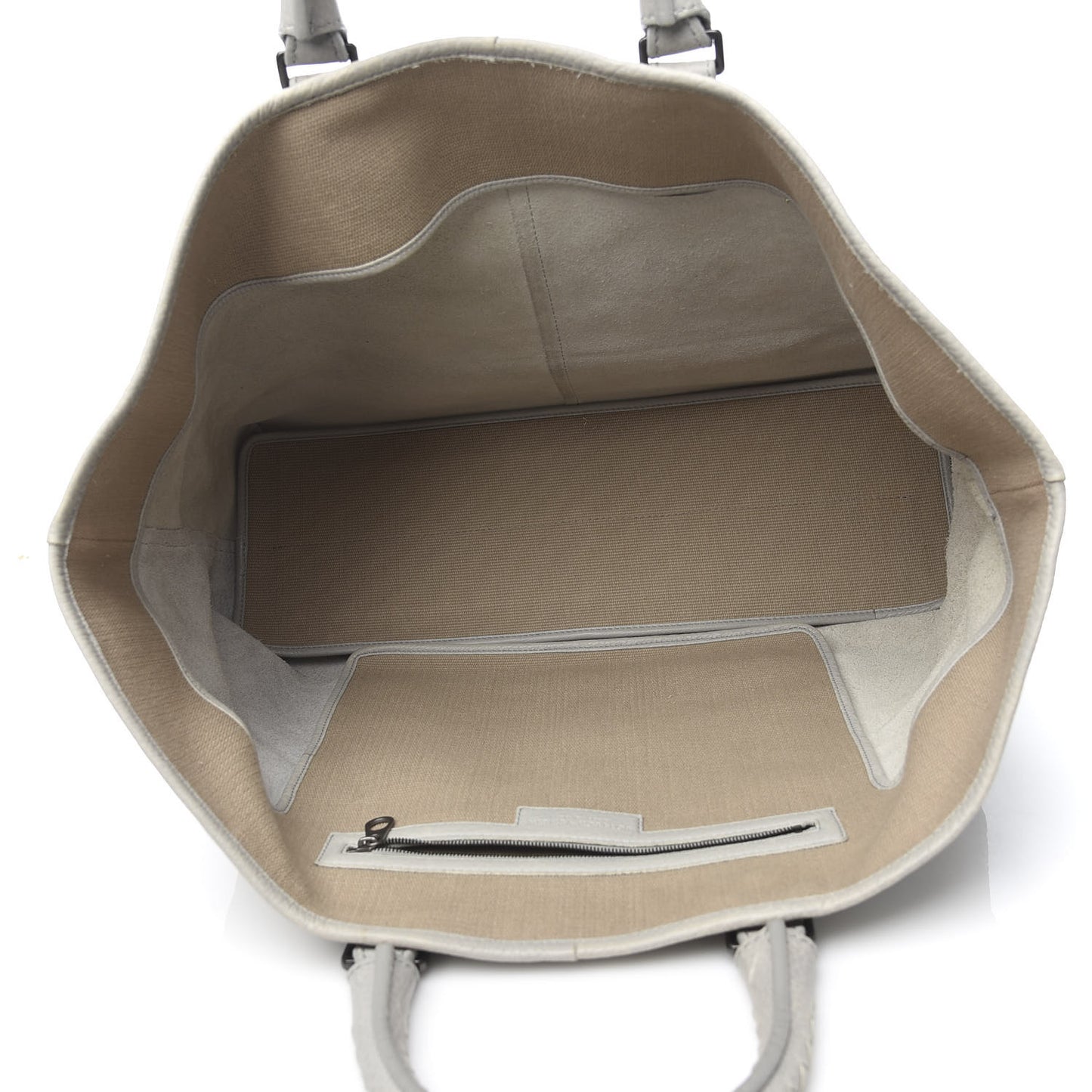 Cervo Deerskin Shopping Tote Light Grey