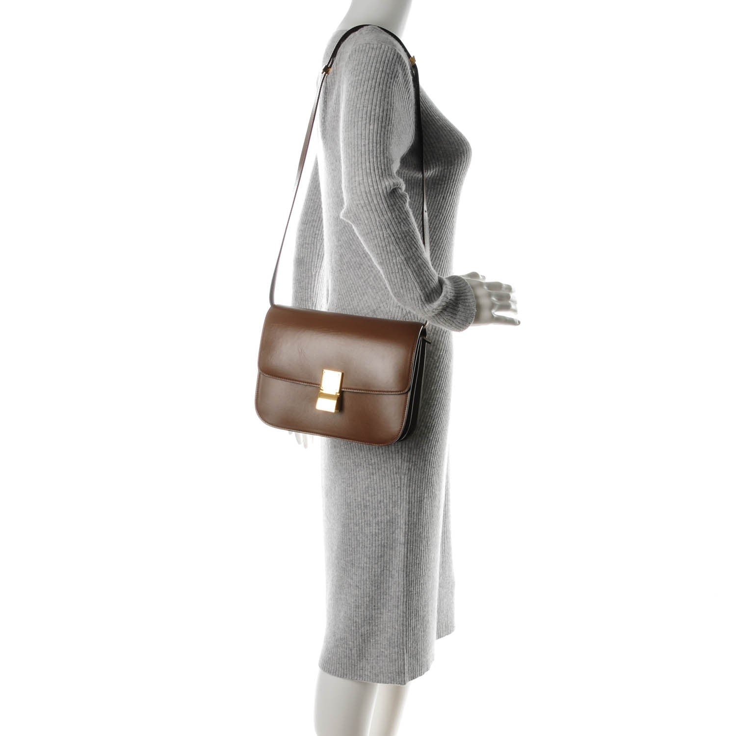 Celine Box Calfskin Medium Classic Box Flap Bag Camel 2 of 8