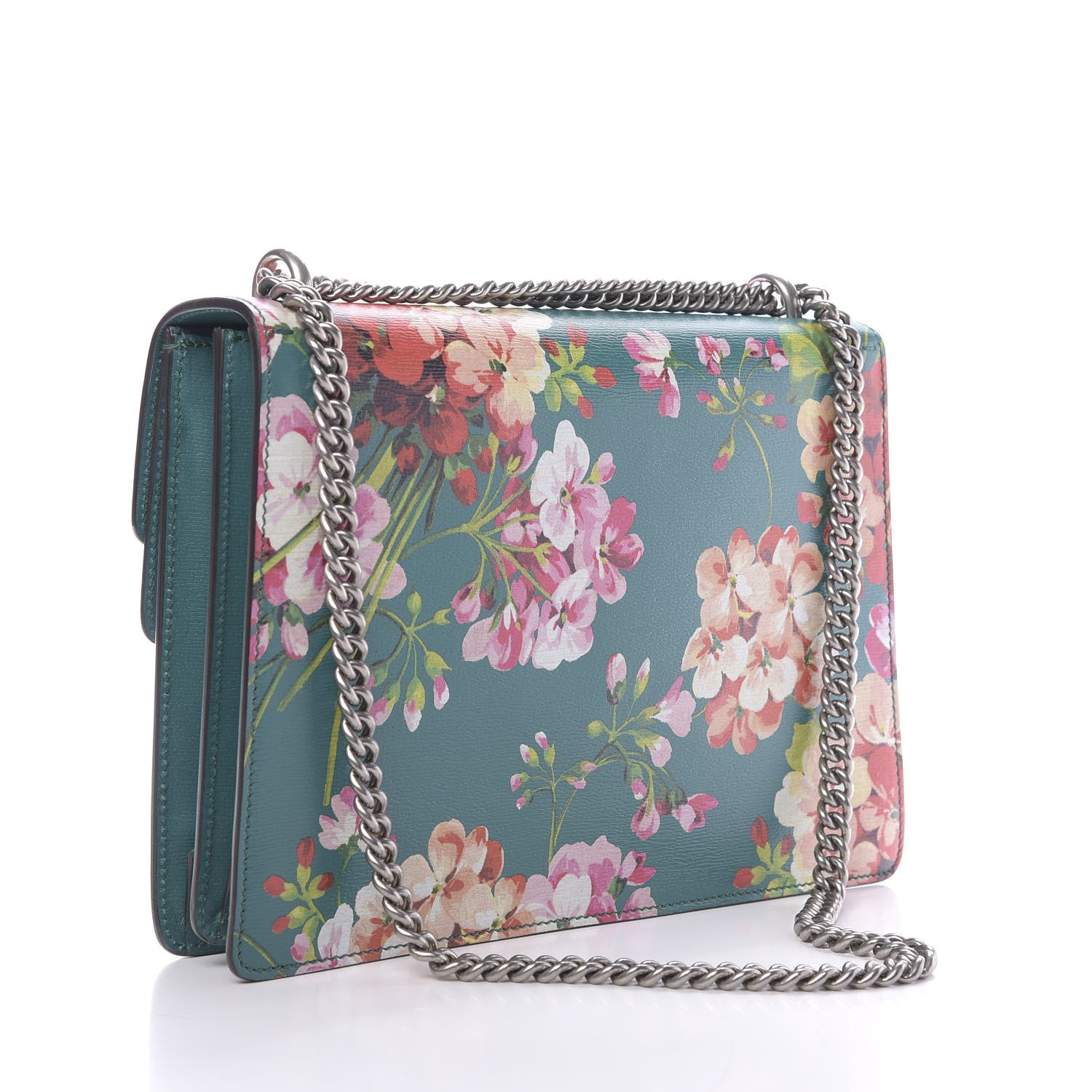 Gucci Calfskin Blooms Print Medium Dionysus Shoulder Bag Bright Emerald Multicolor 3 of 10