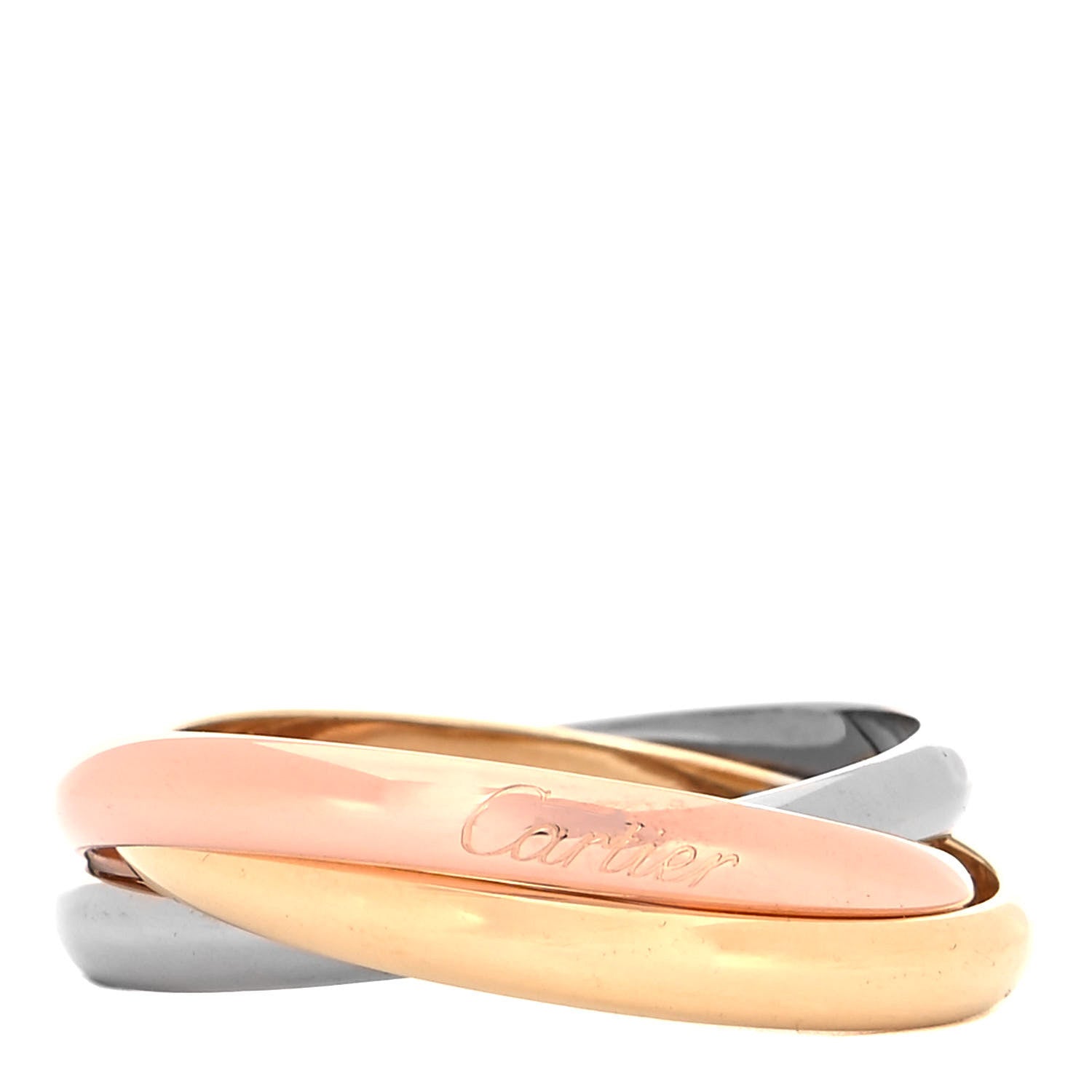 Cartier 18K Pink Yellow White Gold Classic Trinity Ring 73 14.25 2 of 10