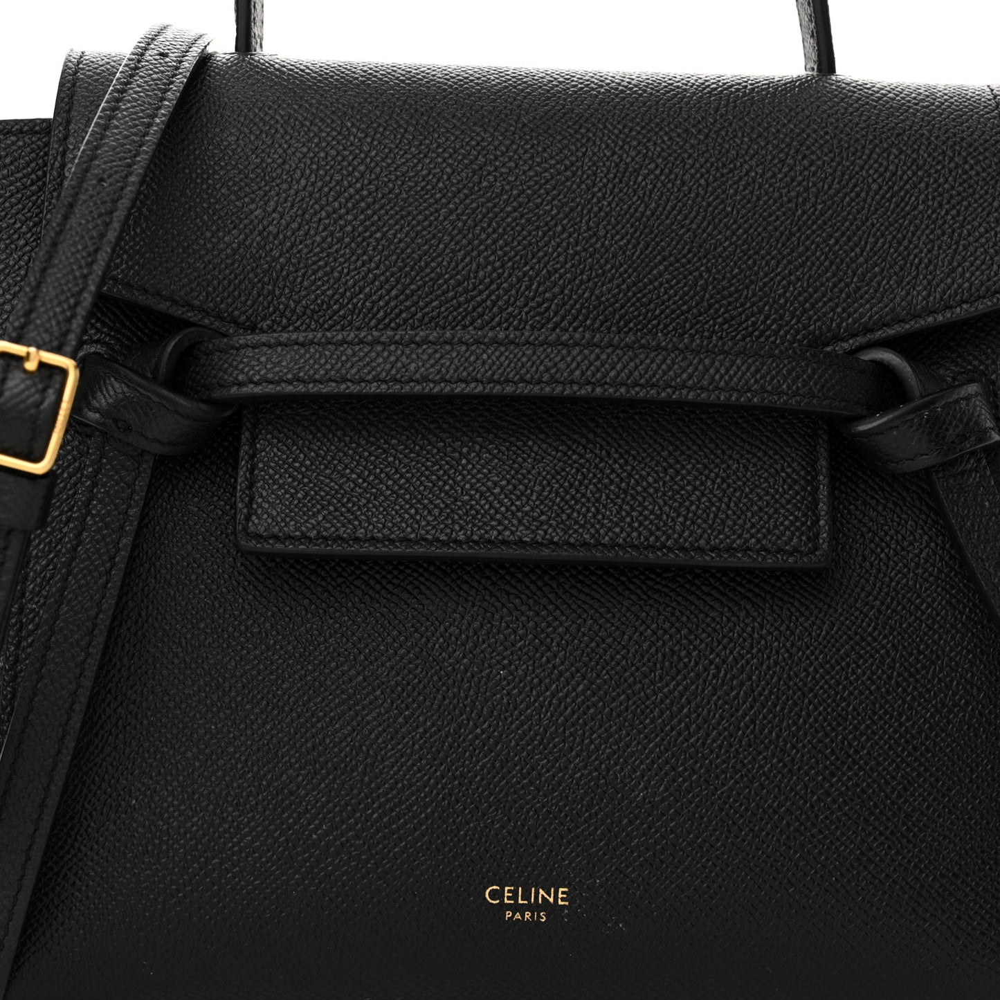 Grained Calfskin Nano Belt Bag Black
