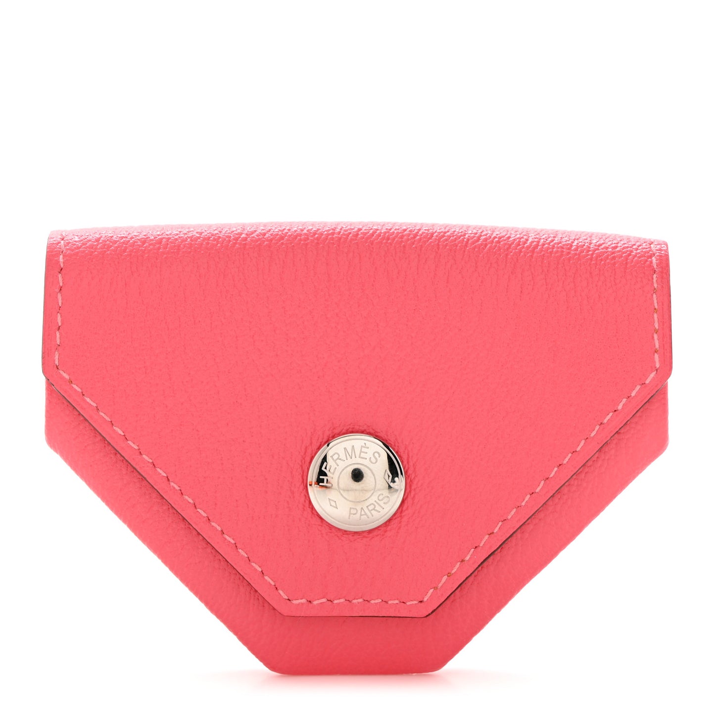 Chevre Mysore Verso Le 24 Coin Purse Rose Lipstick Orange