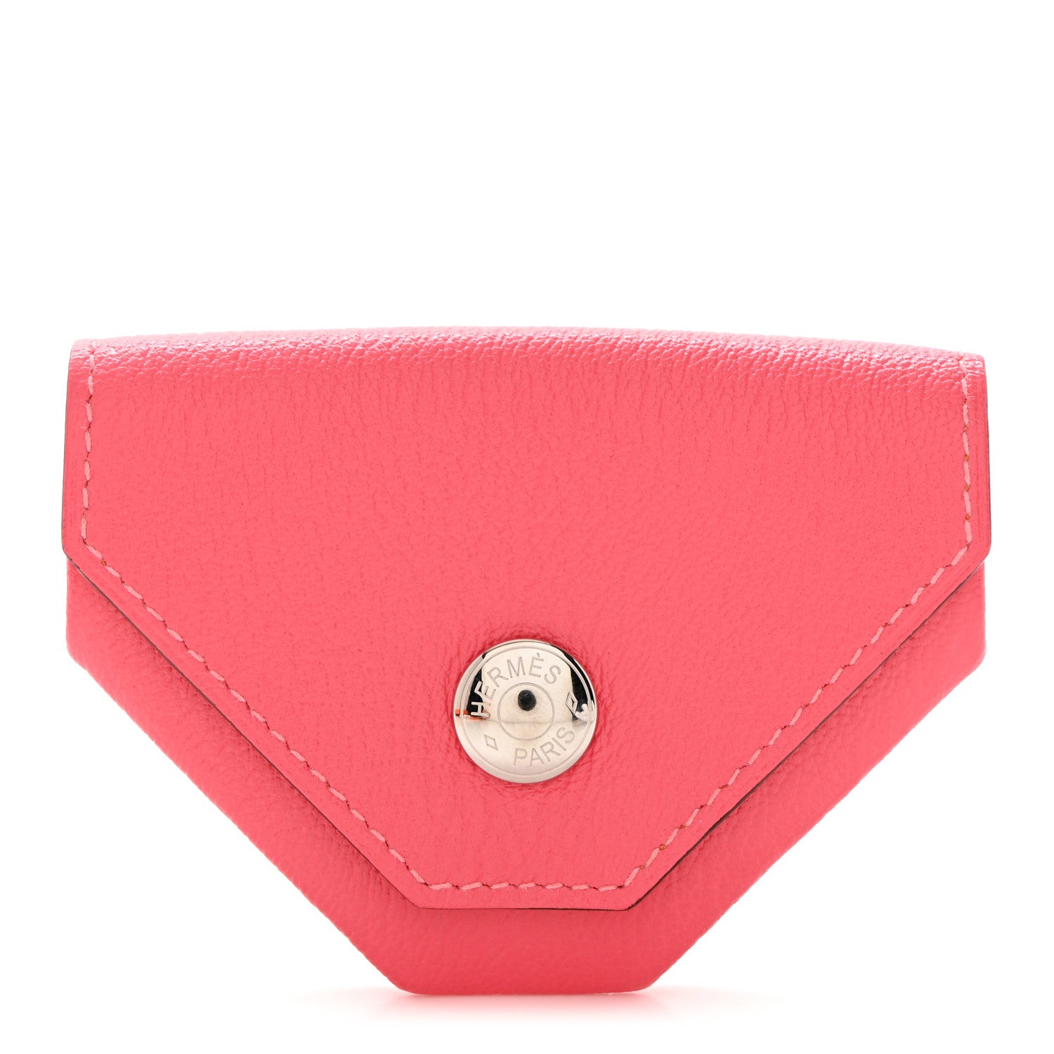 Hermes Chevre Mysore Verso Le 24 Coin Purse Rose Lipstick Orange 1 of 8