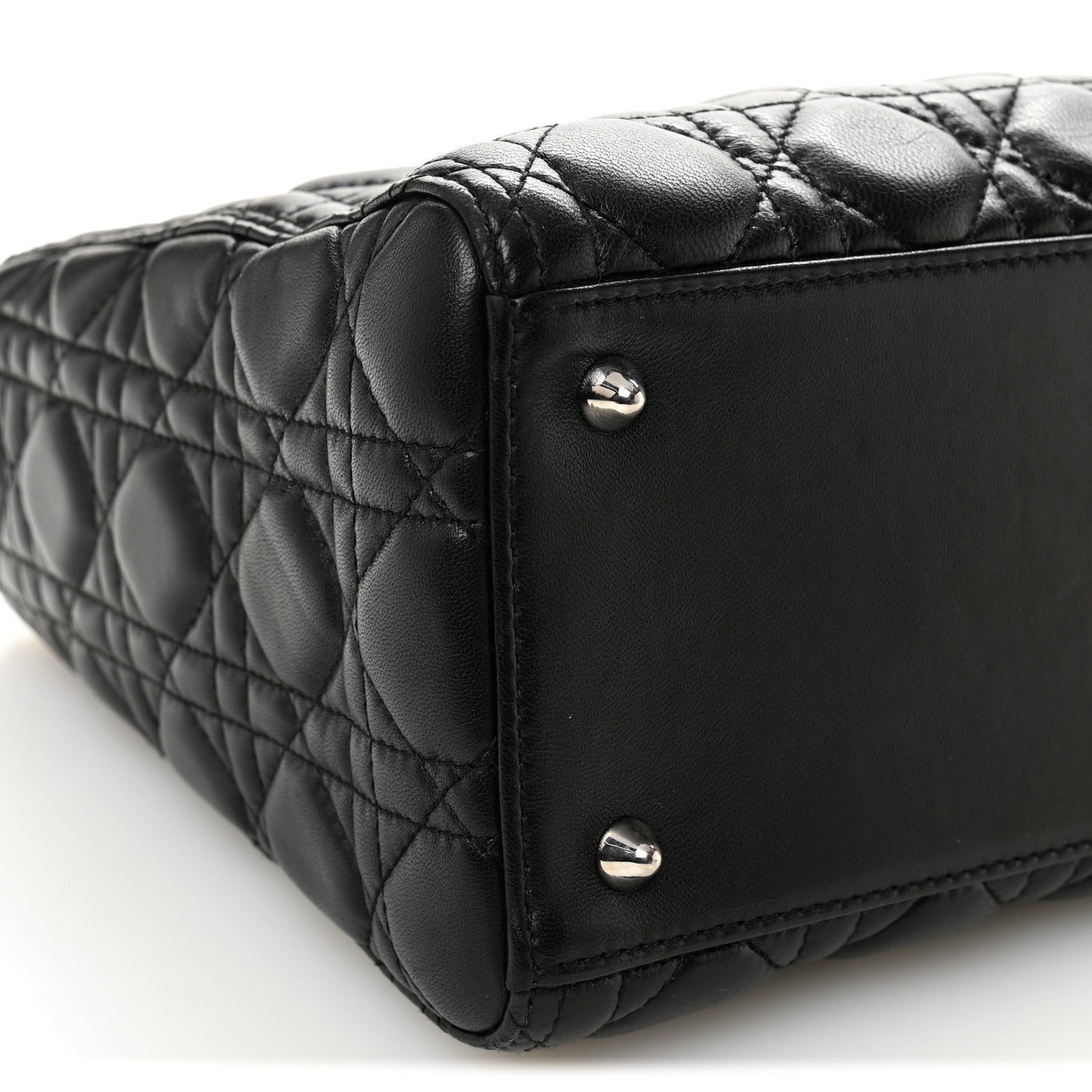 Christian Dior Lambskin Cannage Medium Lady Dior Black 9 of 12