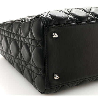 Christian Dior Lambskin Cannage Medium Lady Dior Black 9 of 12