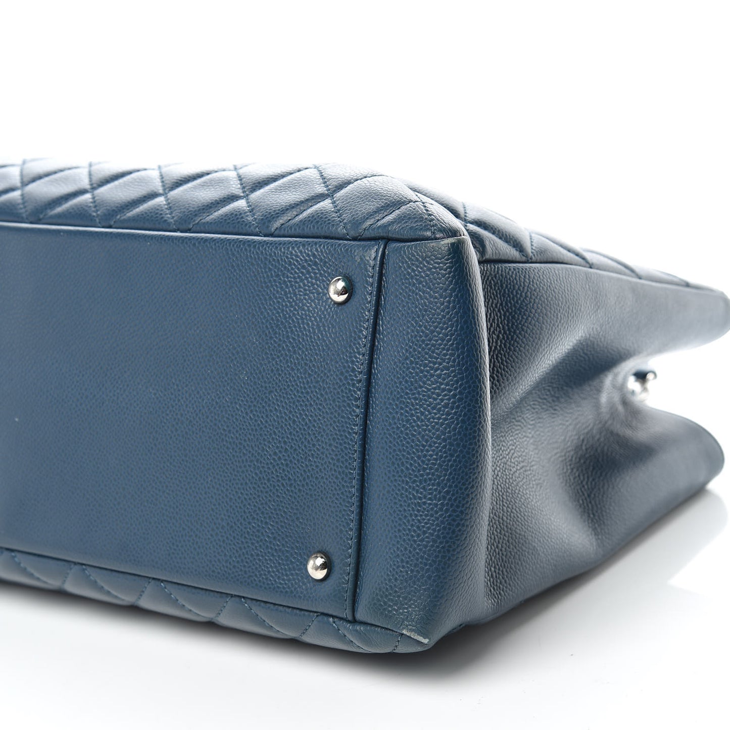 Caviar Quilted XL Grand Shopping Tote GST Navy Blue