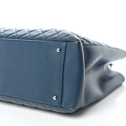 Chanel Caviar Quilted XL Grand Shopping Tote GST Navy Blue 6 of 22