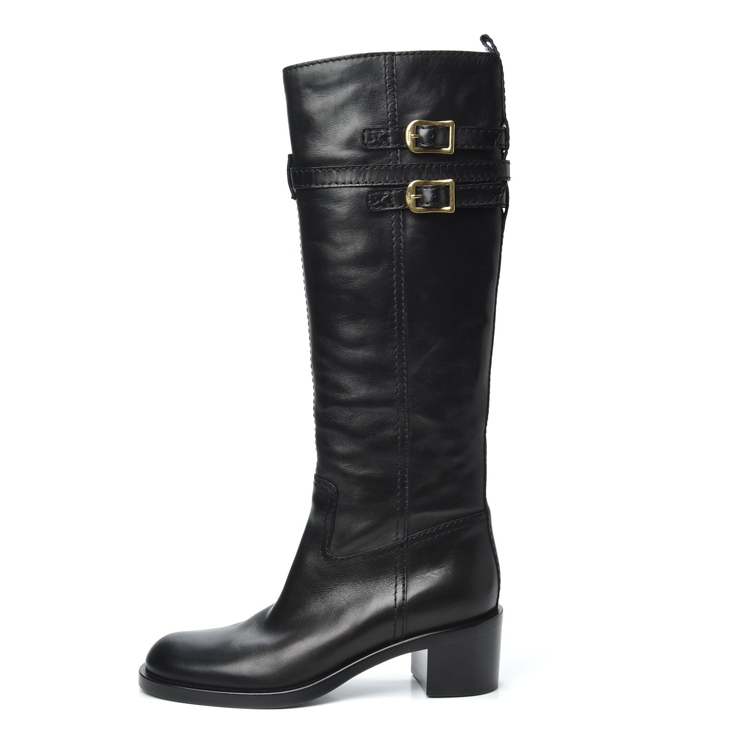 Gucci Calfskin Knee High Boots 38.5 Black 1 of 6