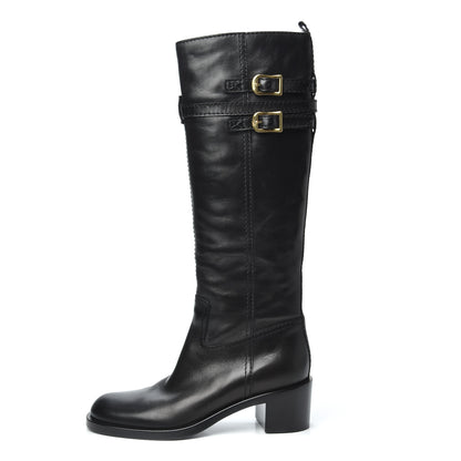 Gucci Calfskin Knee High Boots 38.5 Black 1 of 6