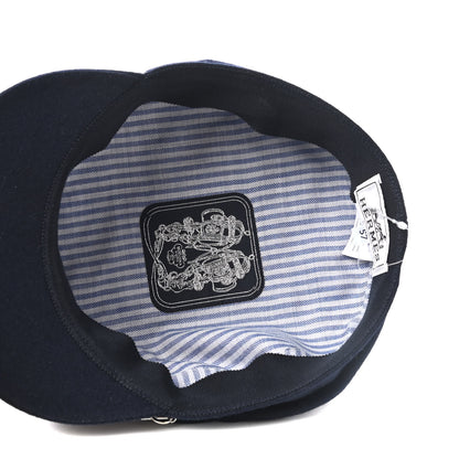 Hermes Cashmere Womens Belle-Ile Cap 57 Navy 6 of 8