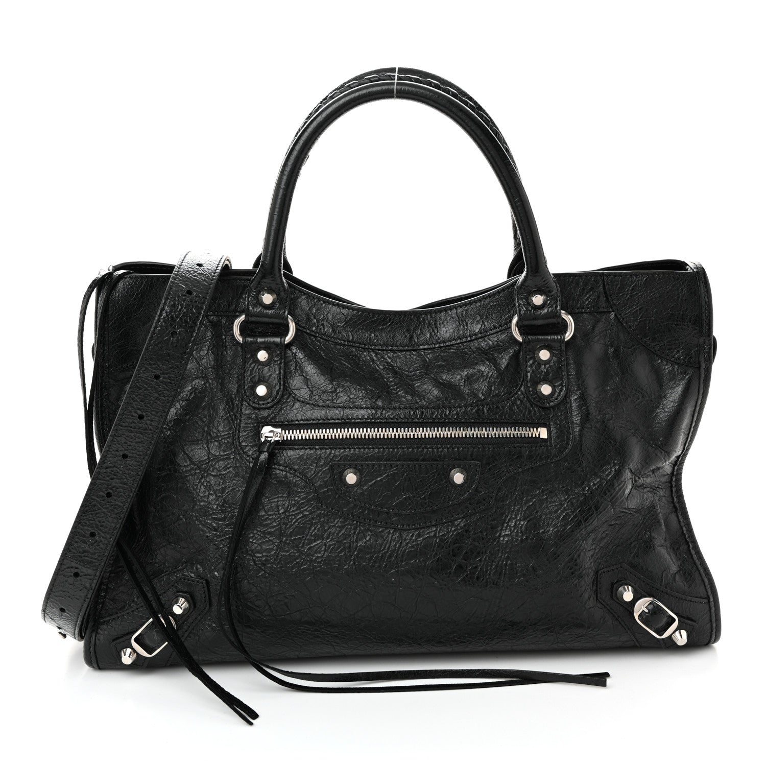 Balenciaga Agneau Arena Silver Hardware Medium Le City Black 1 of 10