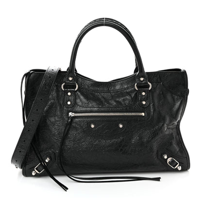 Balenciaga Agneau Arena Silver Hardware Medium Le City Black 1 of 10
