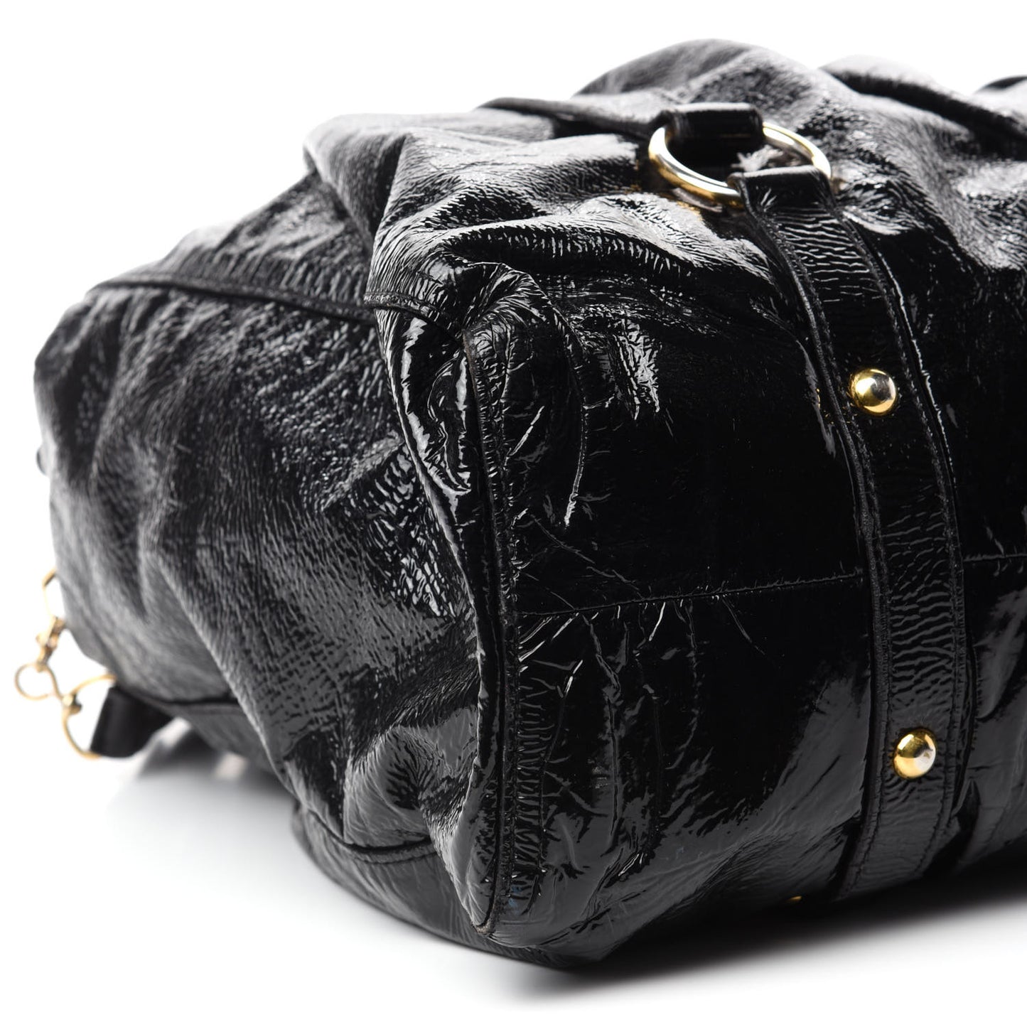 Vernice Gathered Tote Black