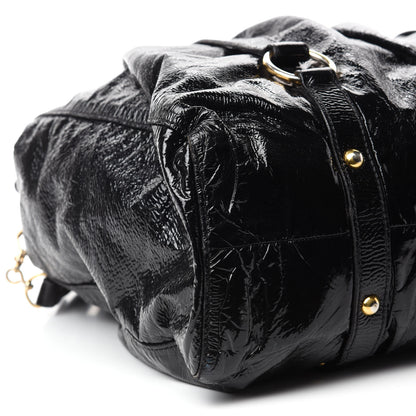Miu Miu Vernice Gathered Tote Black 6 of 12