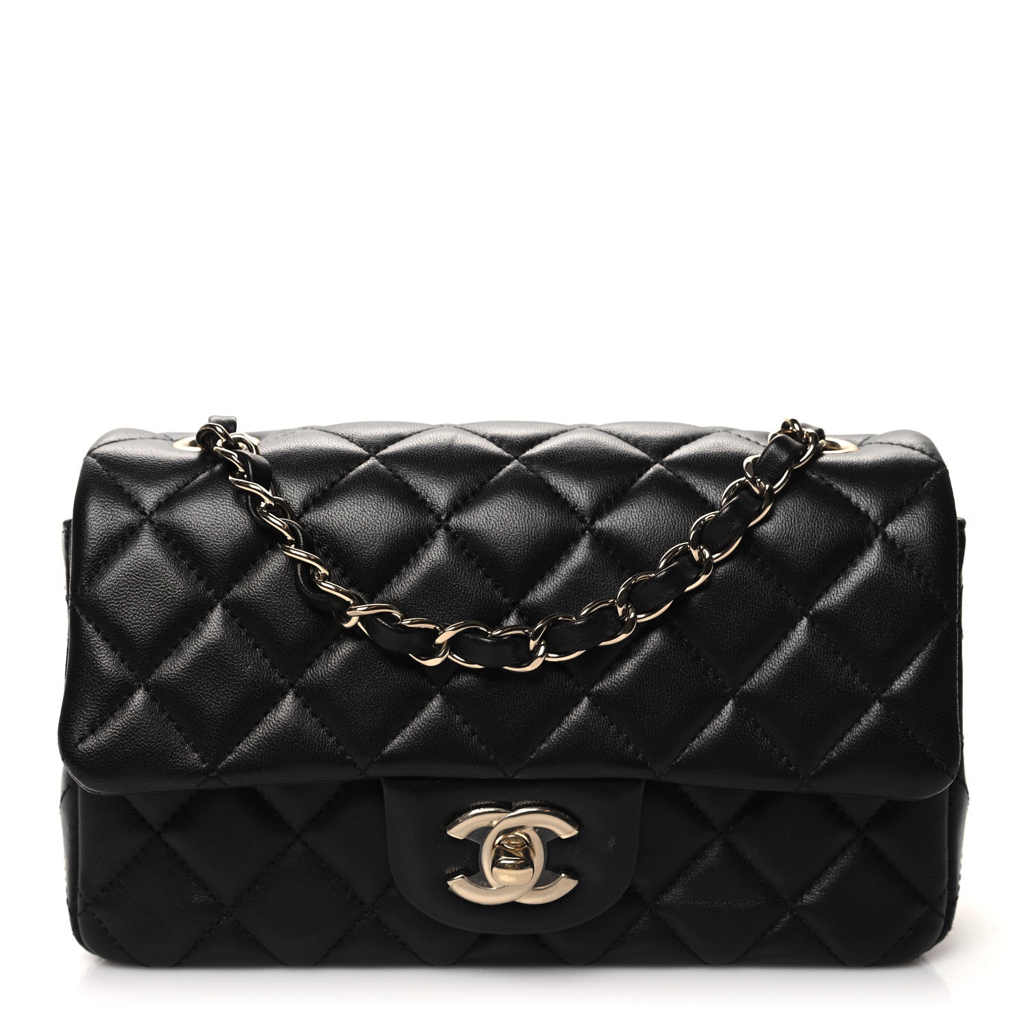 Chanel Lambskin Quilted Mini Rectangular Flap Black 1 of 10